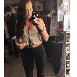 American eagle palm tree crop top